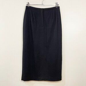 EUC Vintage 97% Wool Pencil Midi Skirt Black Talbots tag 10, 6-8/M fit